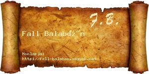 Fall Balabán névjegykártya